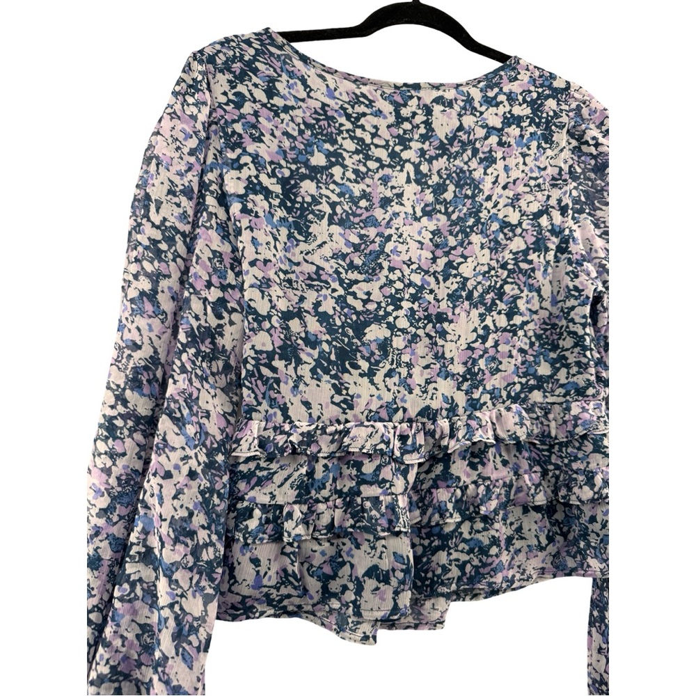 Abercrombie & Fitch Floral Sheer Ruffle Sleeve Blouse - Picture 6 of 11